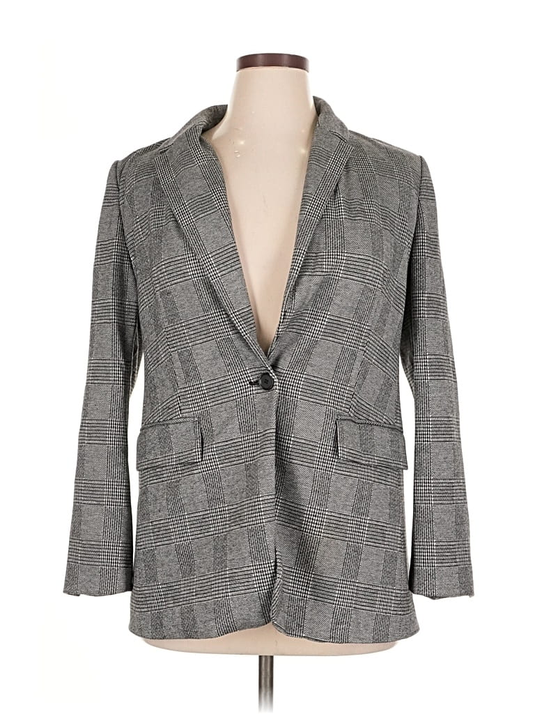 Pre-owned Ann Taylor Loft Blazer Jacket In Gray