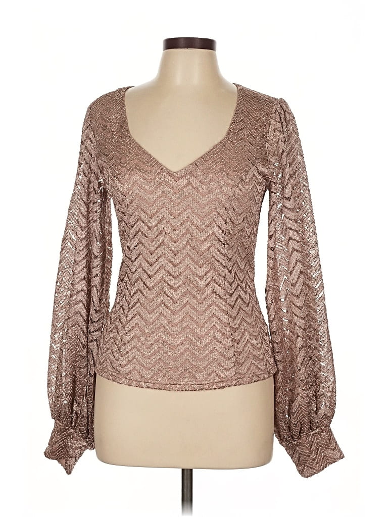 Pre-owned Venus Long Sleeve Blouse In Brown