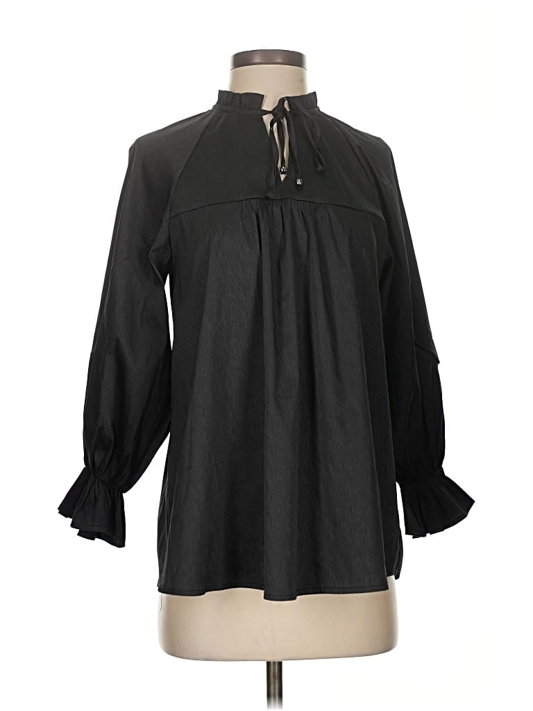 Pre-owned Entro 3/4 Sleeve Blouse In Black