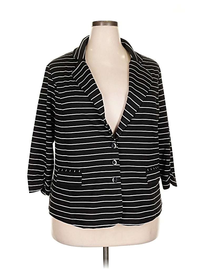 Pre-owned Dressbarn Blazer Jacket In Black