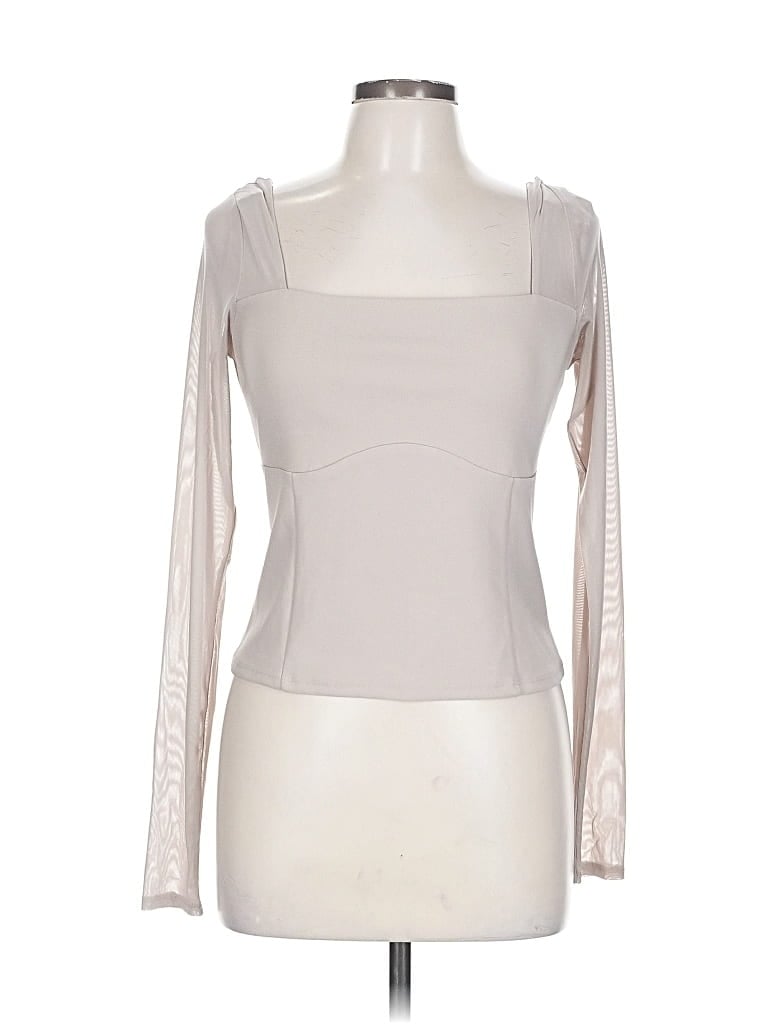 Pre-owned Abercrombie & Fitch Long Sleeve Top Gray Square Neckline Tops