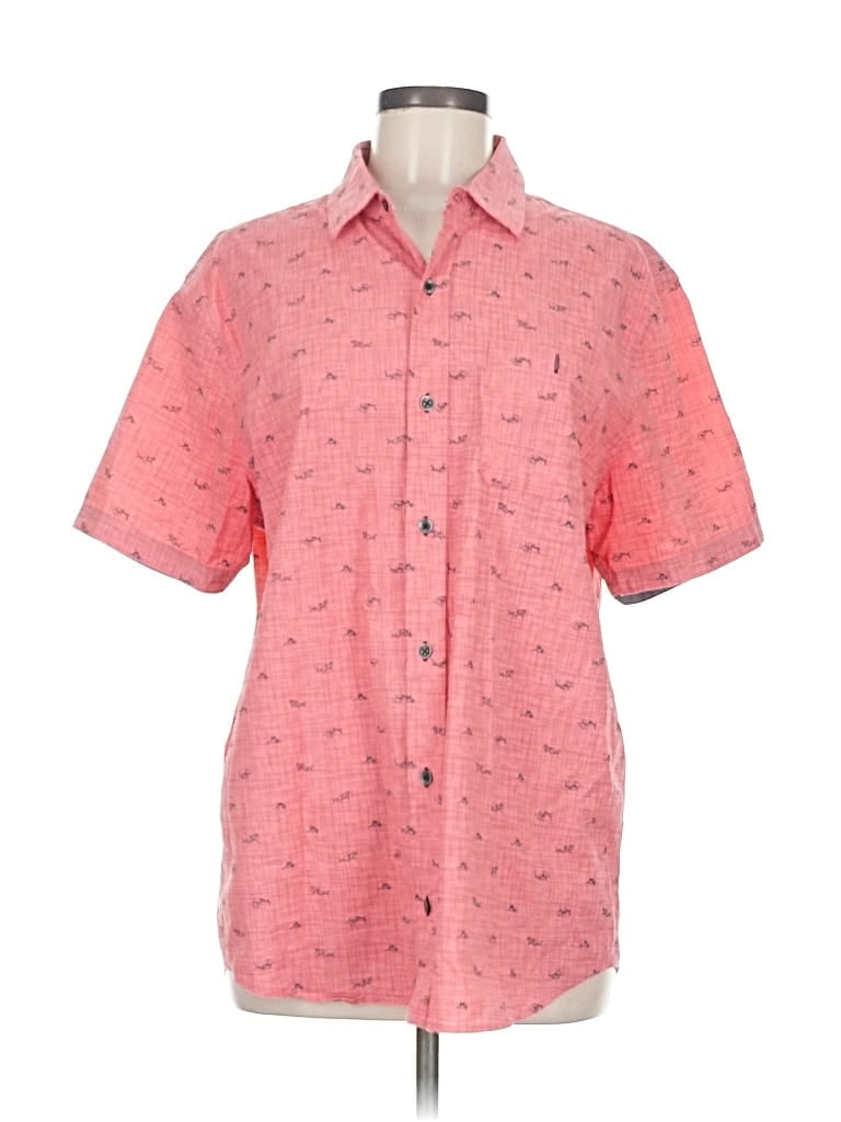 Click to view more detailed imagery on our partner's website Pre-owned Flag & Anthem Short Sleeve Button Down Shirt In Pink