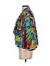 CHAR 100% Silk Tropical Blue Teal Silk Blazer Size 4 - photo 5