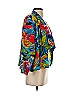 CHAR 100% Silk Tropical Blue Teal Silk Blazer Size 4 - photo 4