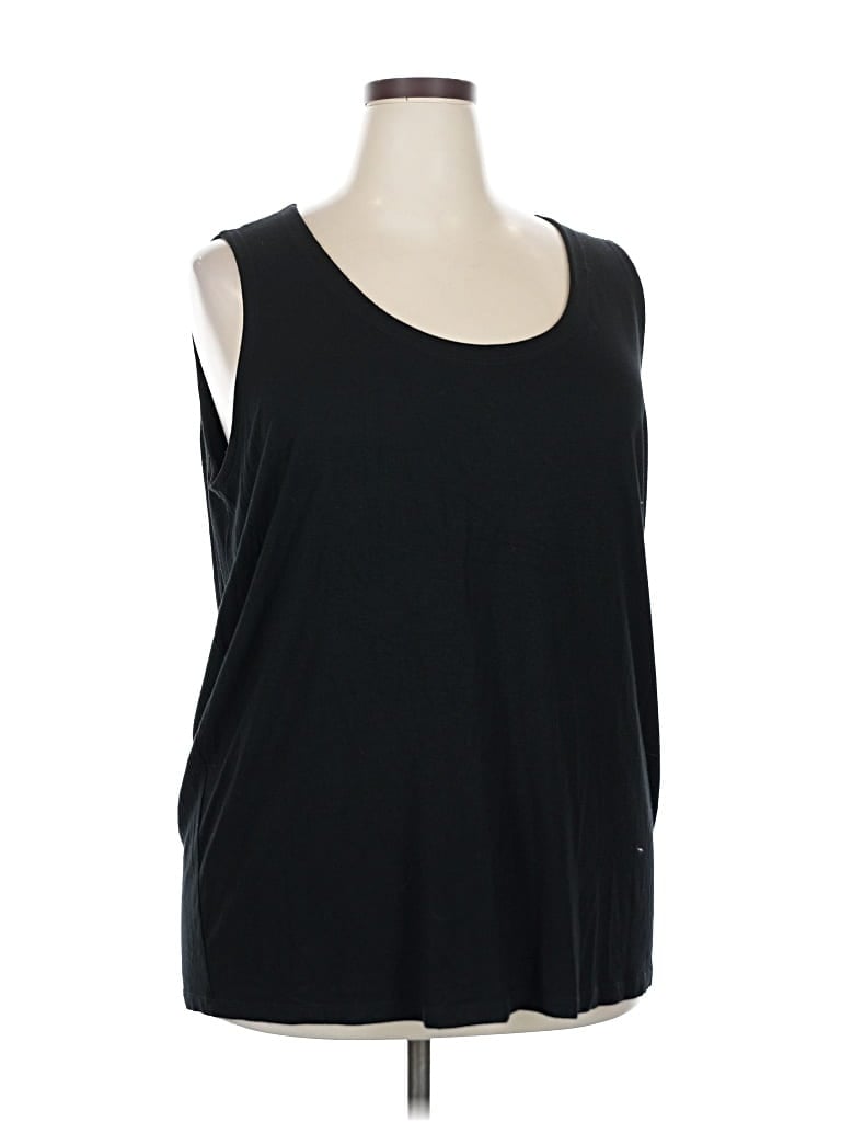 Pre-owned Eileen Fisher Sleeveless Top Black Scoop Neck Tops