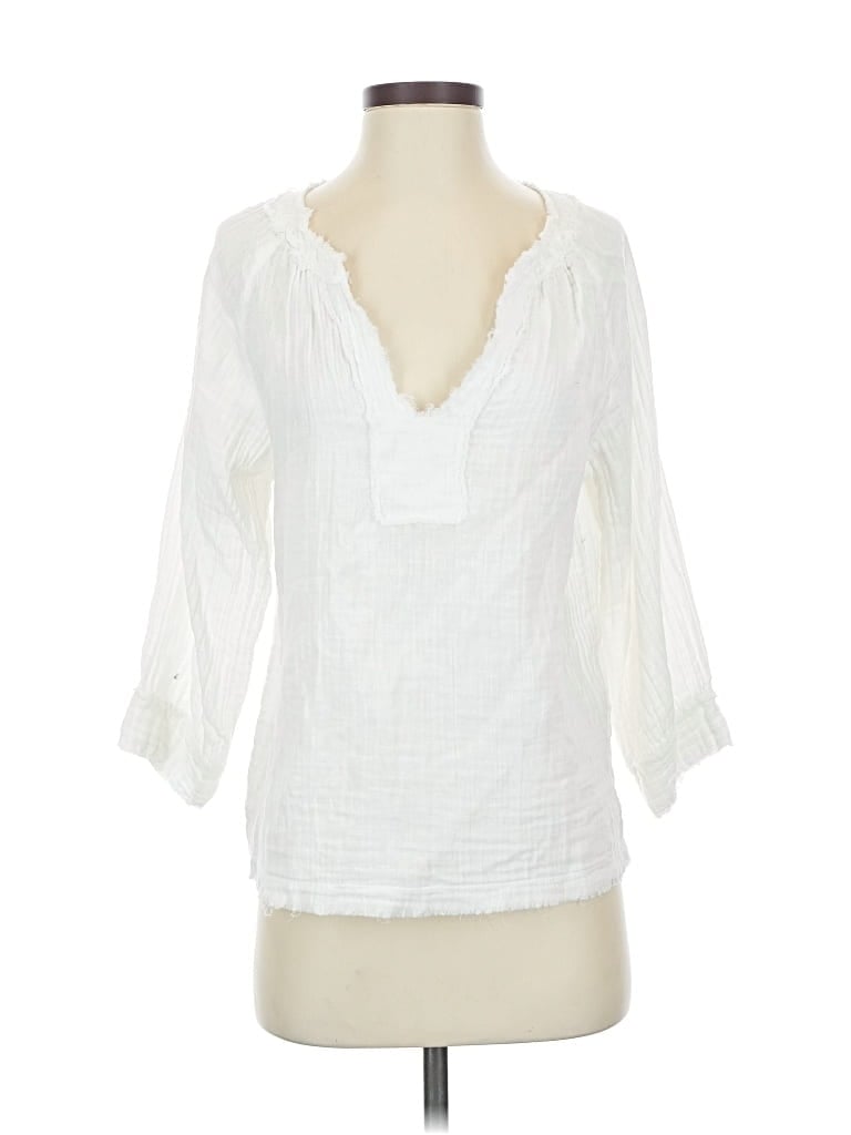 Pre-owned Natural Life 3/4 Sleeve Blouse In White