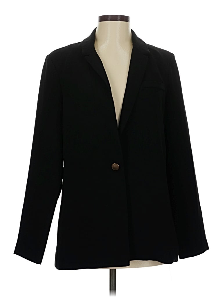 Pre-owned Just Fab Blazer Jacket In Black