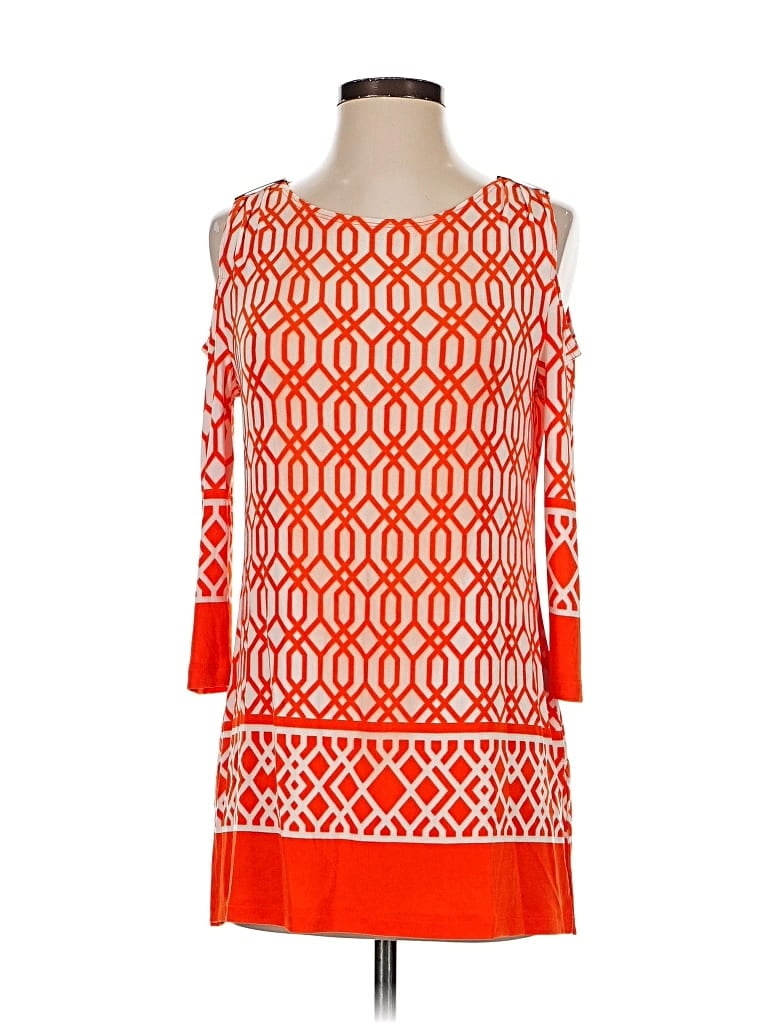 Pre-owned Travelers By Chico's 3/4 Sleeve T-shirt In Orange