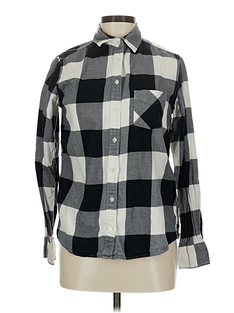 Pre-owned Uniqlo Long Sleeve Button Down Shirt In Gray