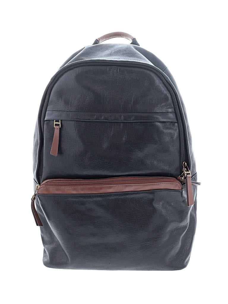 Pre-owned Fossil Leather Backpack In Black