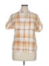 Harve Benard Plaid Tan Short Sleeve Blouse Size XL - photo 1