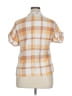 Harve Benard Plaid Tan Short Sleeve Blouse Size XL - photo 2