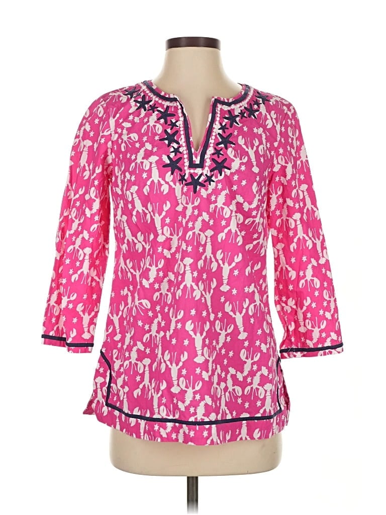 Pre-owned Talbots 3/4 Sleeve Blouse In Pink