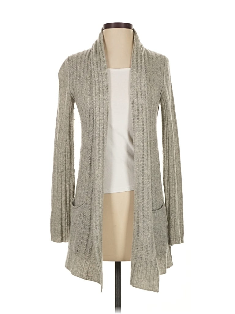 Pre-owned Kenar Cashmere Cardigan Sweater In Gray