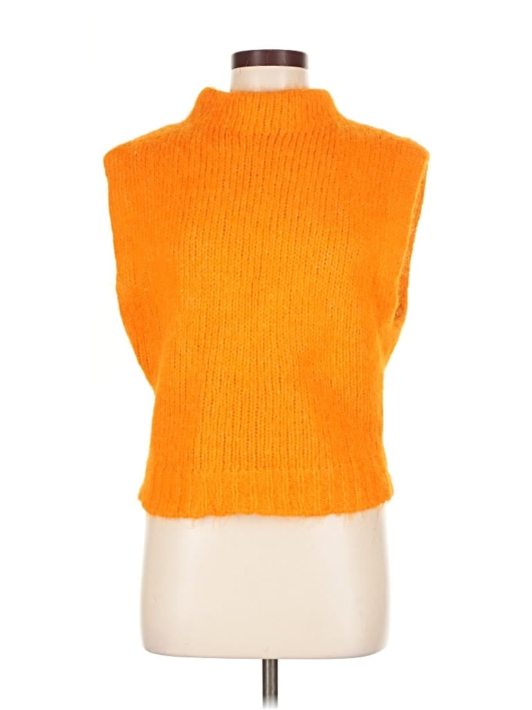 Pre-owned Zara Sweater Vest In Orange