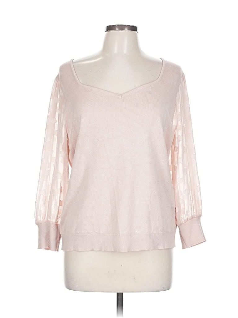 Pre-owned Adrianna Papell Pullover Sweater In Pink