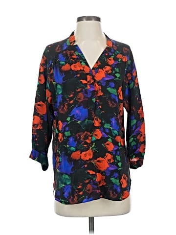 Milly 3/4 Sleeve Silk Top (view 1)
