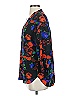 Milly 100% Silk Floral Black Blue 3/4 Sleeve Silk Top Size 2 - photo 5