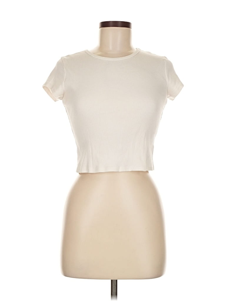 Pre-owned Reformation Short Sleeve Turtleneck In White