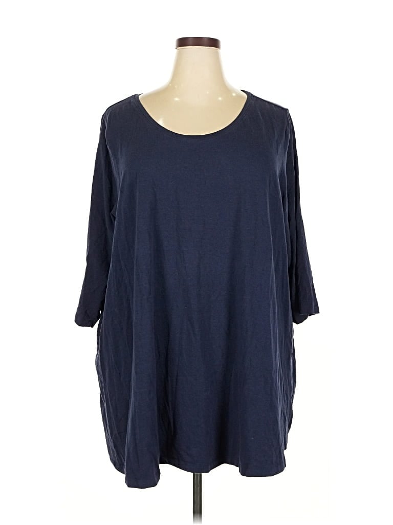 Pre-owned Ellos 3/4 Sleeve T-shirt In Blue