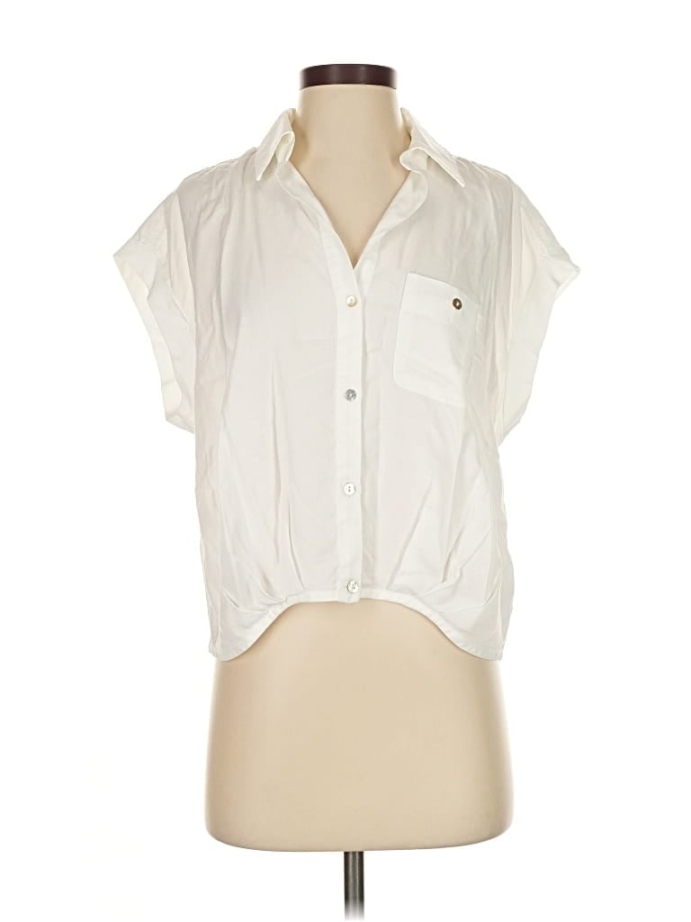 Pre-owned Kut From The Kloth Sleeveless Button Down Shirt In White