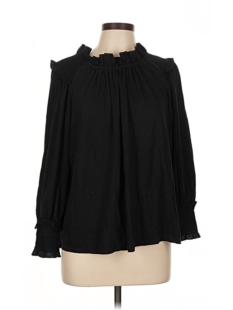 Pre-owned La Vie Rebecca Taylor Long Sleeve Blouse In Black