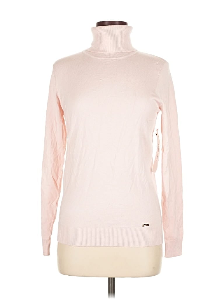 Pre-owned Calvin Klein Turtleneck Sweater In Pink