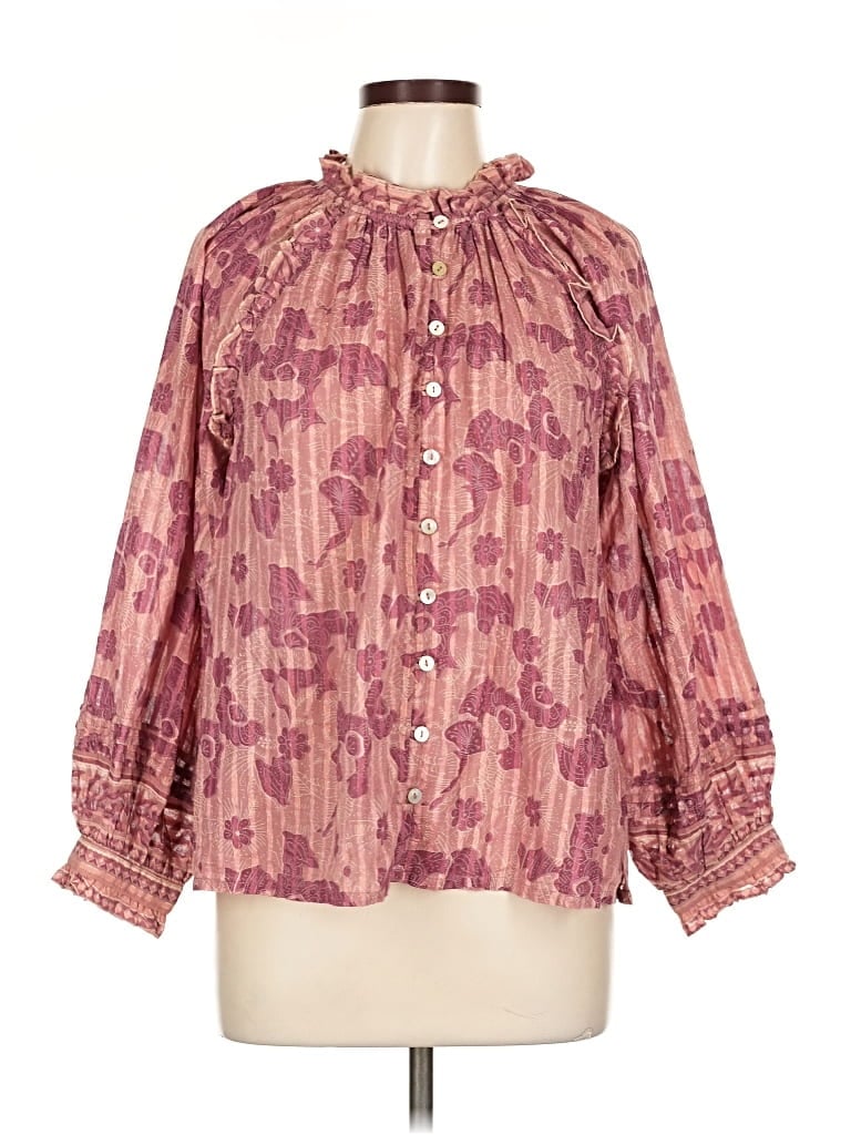 Pre-owned Cleobella Long Sleeve Blouse In Pink