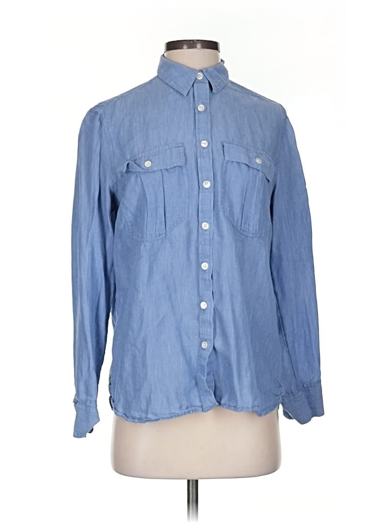 BANANA REPUBLIC Pre-owned Long Sleeve Button Down Shirt In Blue