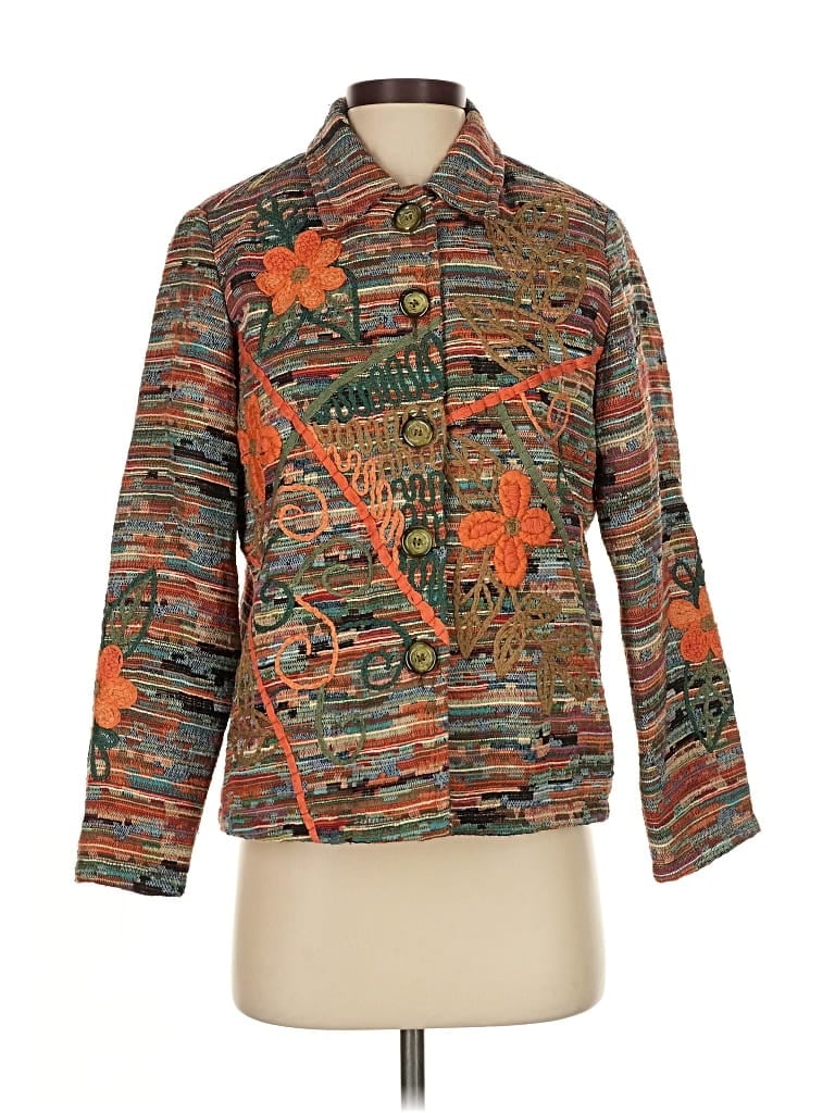 Pre-owned Coldwater Creek Long Sleeve Button Down Shirt In Orange