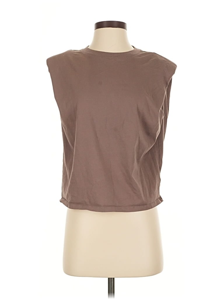 Pre-owned Babaton Sleeveless T-shirt In Brown