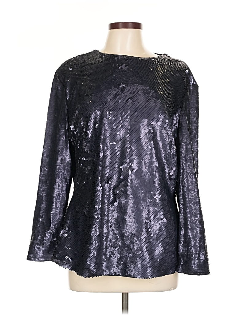 Escada Long Sleeve Blouse In Silver