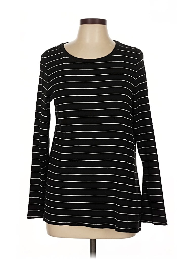 Pre-owned Jjill Long Sleeve T-shirt In Black