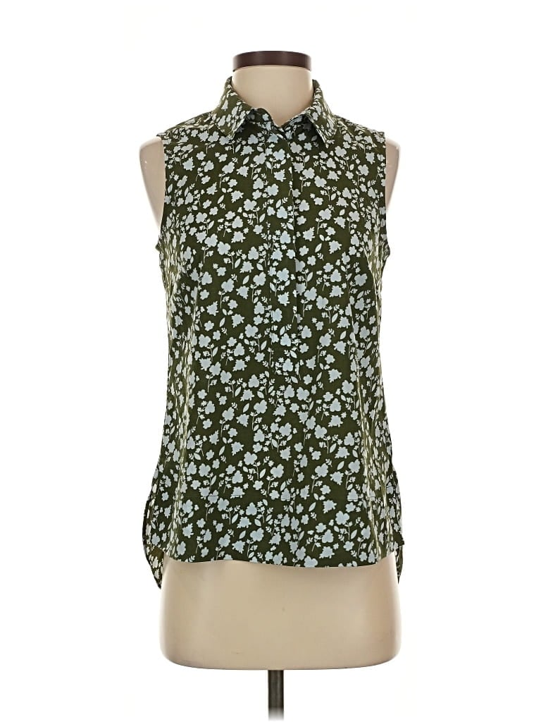 Pre-owned Cabi Sleeveless Blouse In Green