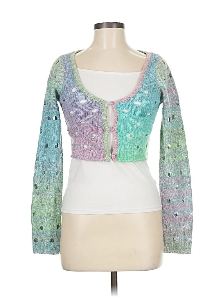 NASTY GAL INC. Pre-owned Cardigan Sweater In Silver
