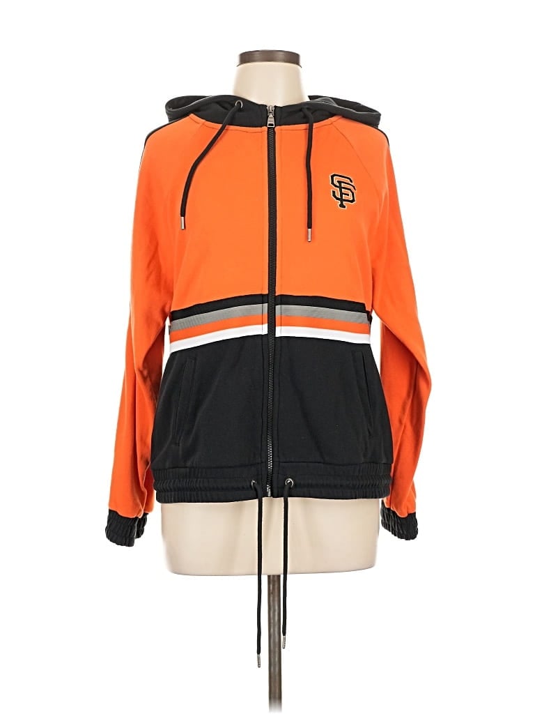 Pre-owned Wear By Erin Andrews Zip Up Hoodie In Orange