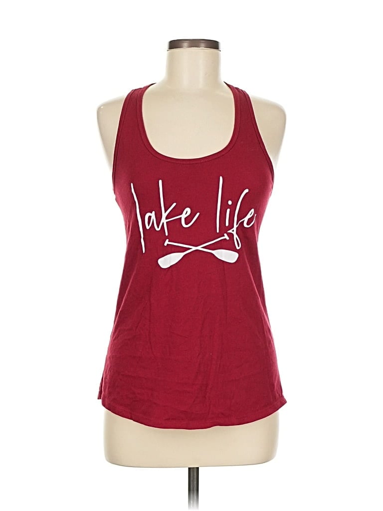 Pre-owned Ideal T Tank Top Red Halter Neckline Tops