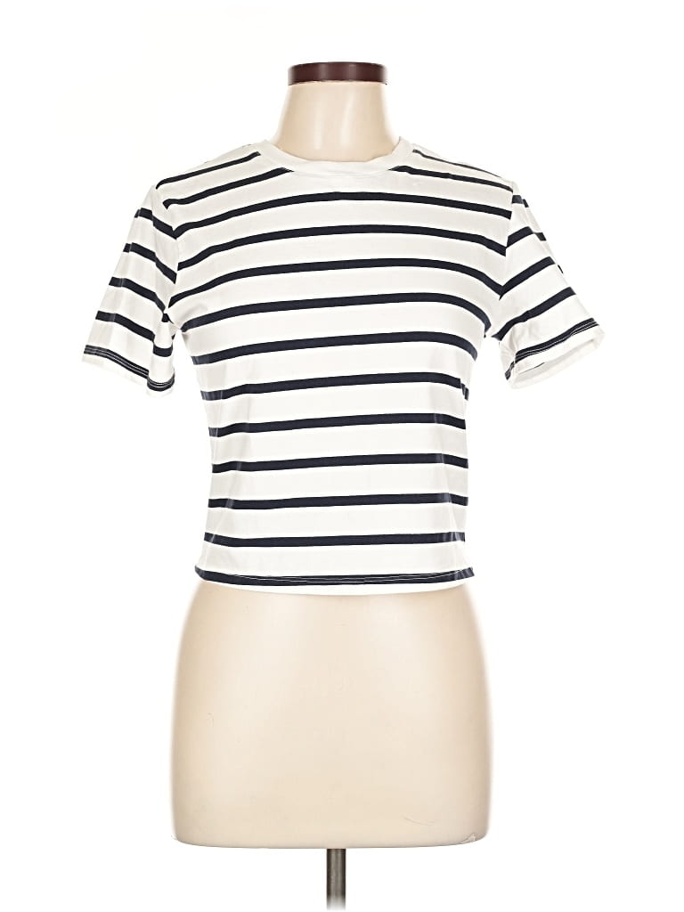 Pre-owned French Connection Short Sleeve Turtleneck In White