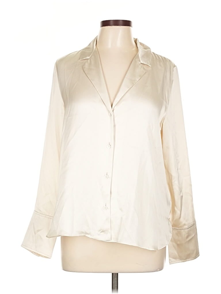 Pre-owned Banana Republic Long Sleeve Blouse In White