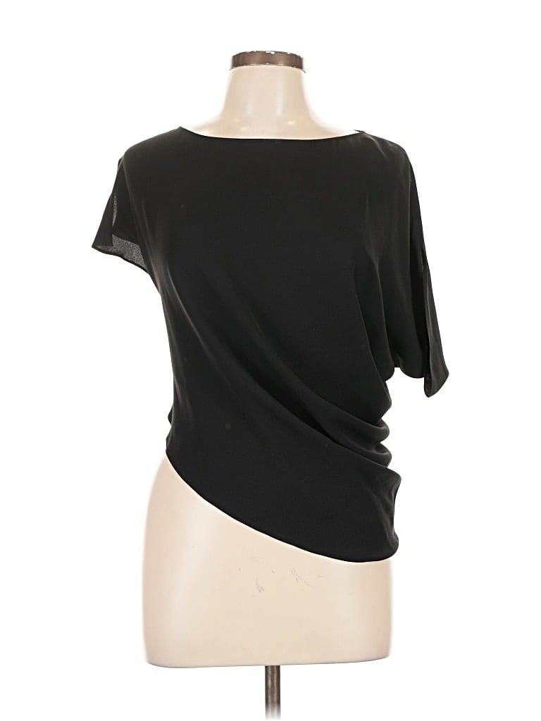 Pre-owned Giorgio Armani Short Sleeve Top Black One Shoulder Neckline Tops