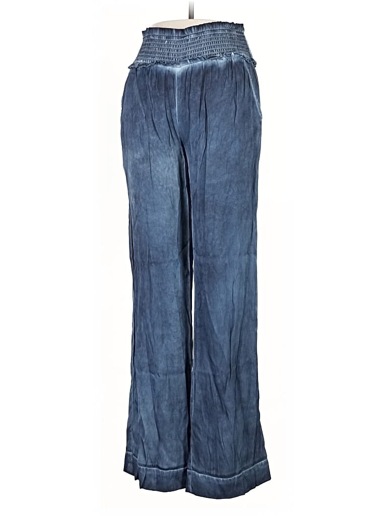 Pre-owned Nicole Miller Collection Silk Pants In Blue
