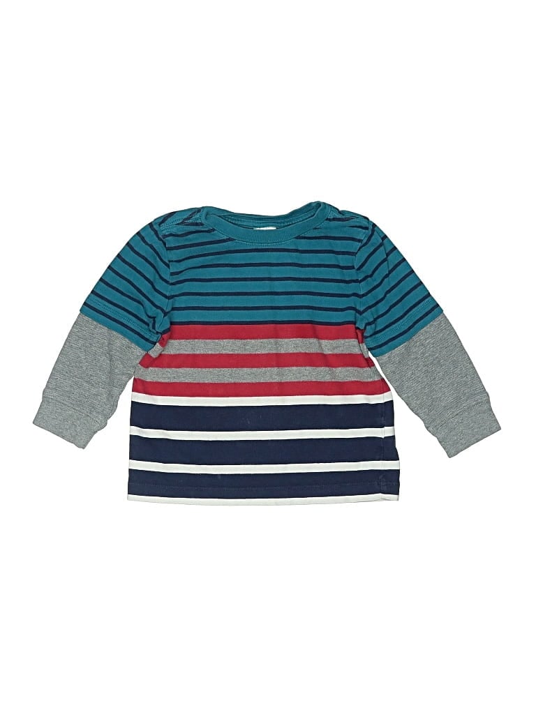 Pre-owned Hanna Andersson Kids' Long Sleeve Henley Shirt In Blue
