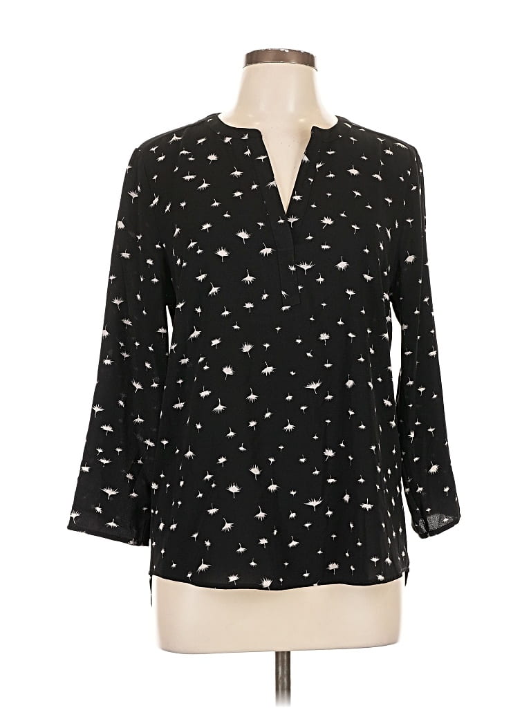 Pre-owned Daniel Rainn Long Sleeve Blouse In Black