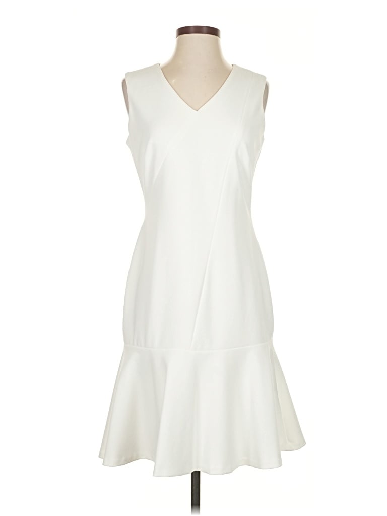 Pre-owned Calvin Klein Cocktail Dress In White