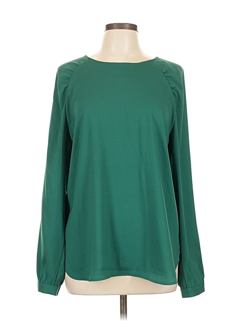 Pre-owned Ann Taylor Long Sleeve Blouse In Green