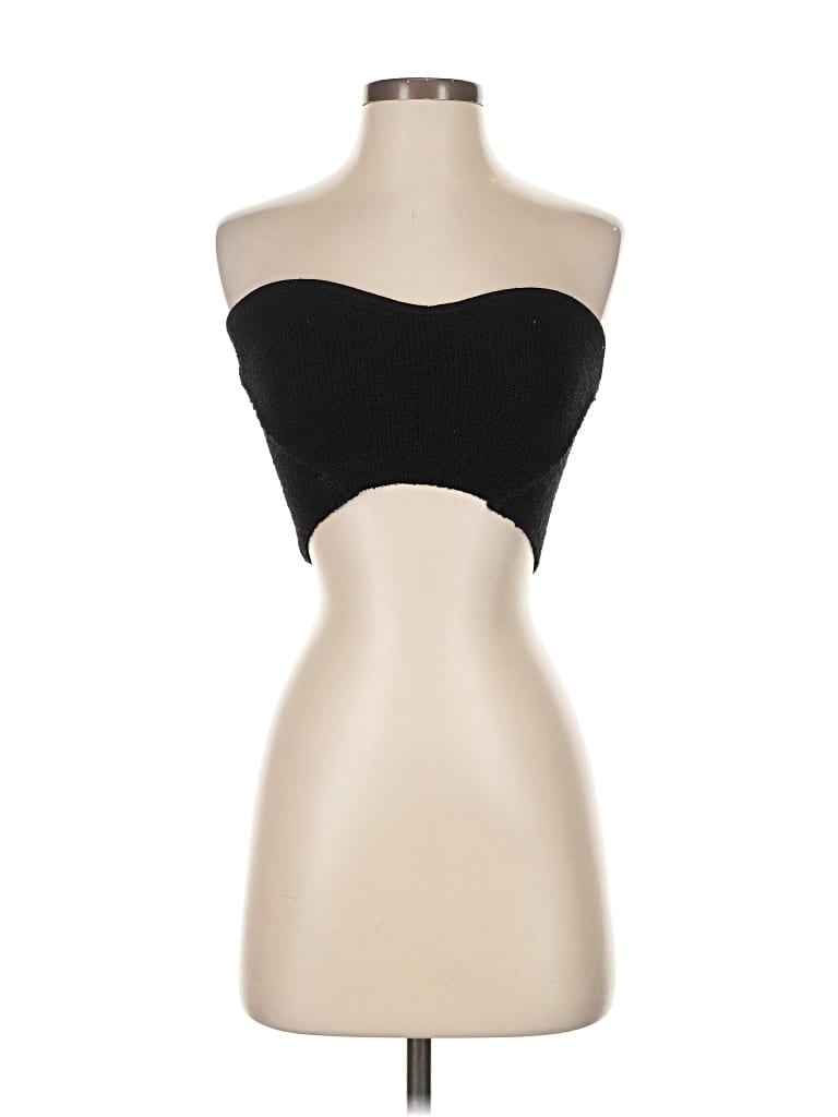 Pre-owned Mng Tube Top Black Strapless Neckline Tops
