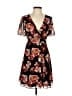 Madewell 100% Polyester Floral Black Casual Dress Size 00 - photo 1