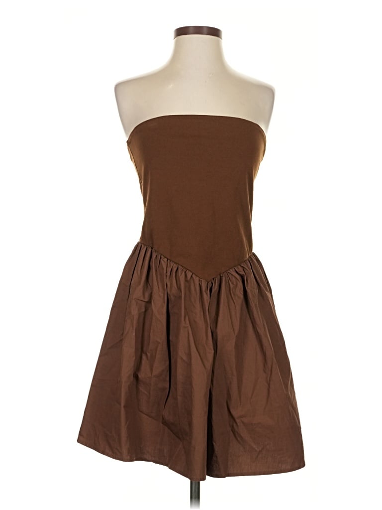 Pre-owned Unbranded Casual Dress In Brown