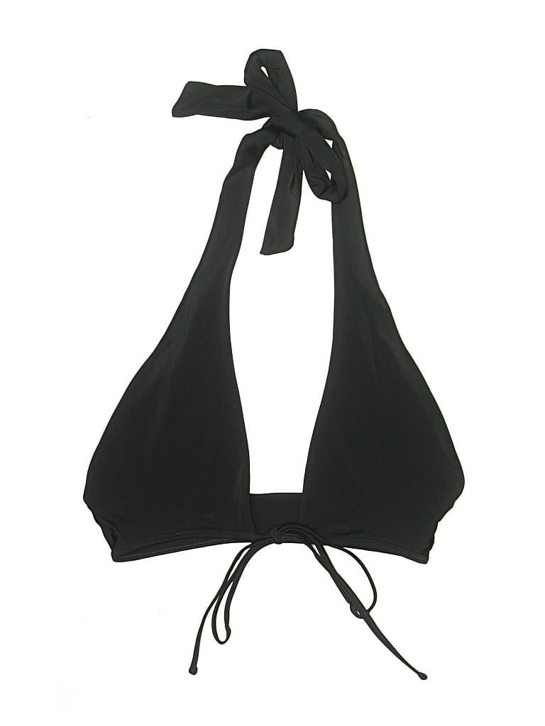 Pre-owned Aerie Swimsuit Top Black Solid Pattern Swimwear