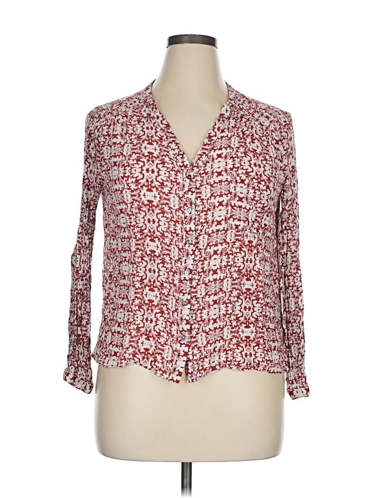 Pre-owned Alythea Long Sleeve Blouse In Burgundy